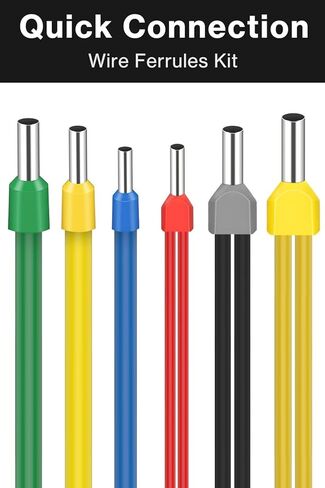 Lytool Double Wire Ferrule Kit 8-22 AWG, 750Pcs Dual Bootlace Ferrule Kit Wire Ferrules Twin Ferrules Connectors Wire Terminal Connector, Insulated Cord Pin End Terminal Great Assortment Ferrules Kit in Kuwait