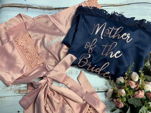 Women's Satin Kimono Robe for Bridesmaid and Bride Wedding Party Getting Ready Short Robe Bridesmaid Robes Maid of Honor Robes Personalized Robe Wedding Robe in Saudi Arabia