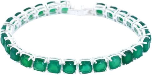 Mystic Topaz Bracelet 7.25 inchs, Mystic Topaz Silver Tennis Bracelet for Women, 925 Sterling Silver, Cushion Wedding Bracelet, Gifts for Her in Saudi Arabia