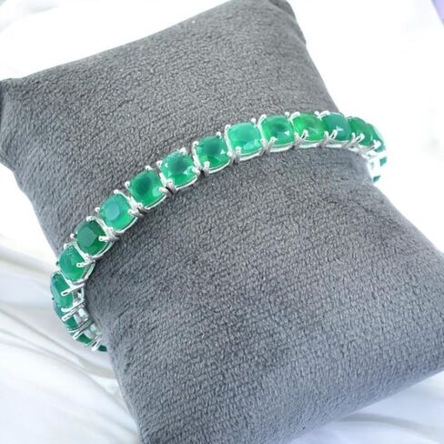 Mystic Topaz Bracelet 7.25 inchs, Mystic Topaz Silver Tennis Bracelet for Women, 925 Sterling Silver, Cushion Wedding Bracelet, Gifts for Her in Saudi Arabia