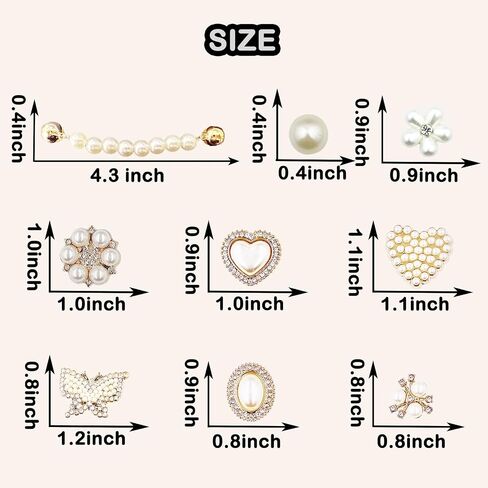 سحر الأحذية الممتاز للنساء 3D Floral & Butterly Designs مع أحجار الراين المتلألئة واللؤلؤ وروابط الكريستال - إكسسوارات مجوهرات الأحذية DIY للفتيات والهدايا الإبداعية والفريدة in Kuwait
