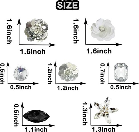 سحر الأحذية الممتاز للنساء 3D Floral & Butterly Designs مع أحجار الراين المتلألئة واللؤلؤ وروابط الكريستال - إكسسوارات مجوهرات الأحذية DIY للفتيات والهدايا الإبداعية والفريدة in Kuwait