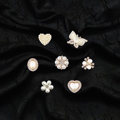سحر الأحذية الممتاز للنساء 3D Floral & Butterly Designs مع أحجار الراين المتلألئة واللؤلؤ وروابط الكريستال - إكسسوارات مجوهرات الأحذية DIY للفتيات والهدايا الإبداعية والفريدة in Kuwait