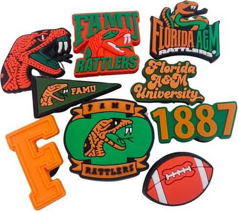 9 Pcs College FAMU University Florida Shoe Charm Bundle in Saudi Arabia
