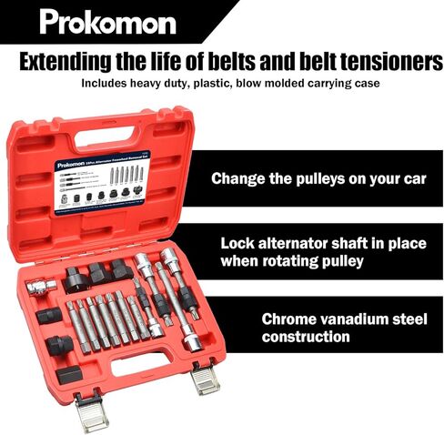 مجموعة أدوات بكرة المولد 18 قطعة من بروكومون، أداة إزالة بكرة المولد، مجموعة أدوات مجموعة مقابس الإدخال - أداة سحب وفصل بكرة السيارة in Kuwait