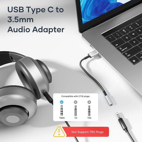 USB من النوع C إلى 3.5 ملم محول مقبس سماعة الرأس الإناث in Saudi Arabia