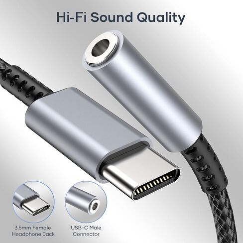 USB من النوع C إلى 3.5 ملم محول مقبس سماعة الرأس الإناث in Saudi Arabia