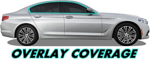 SlickMod Chrome Delete Blackout Vinyl Overlay for 2017-20 BMW 5 Series G30 Window Trim (Gloss Black) in Saudi Arabia