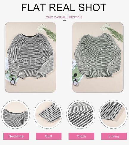 EVALESS Striped Sweaters for Women Boat Neck Batwing Sleeve Oversized Pullover Sweater Tops Womens Fall Clothes Outfits in Saudi Arabia