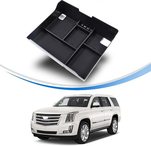 Center Console Organizer Tray for Cadillac Escalade 2015 2016 2017 2018 2019, Insert Armrest Storage Box Secondary Tray Accessories ABS Material in Saudi Arabia