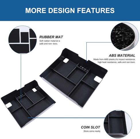 Center Console Organizer Tray for Cadillac Escalade 2015 2016 2017 2018 2019, Insert Armrest Storage Box Secondary Tray Accessories ABS Material in Saudi Arabia