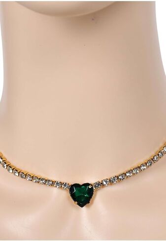 Adult Princess Crown Costume Accessories Green Ears Headband Headwear Heart Shaped Diamond Necklace in Saudi Arabia