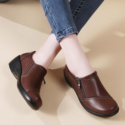 FOVSMO Loafers for Womens Comfort Dressy Slip-Ons Zipper Business Casual Office Work Shoes in Kuwait