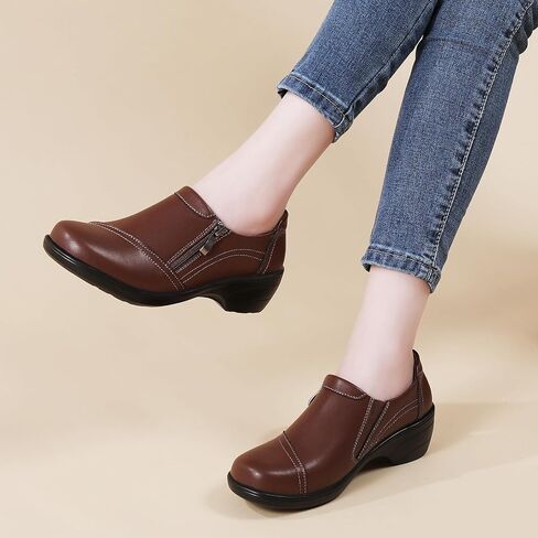 FOVSMO Loafers for Womens Comfort Dressy Slip-Ons Zipper Business Casual Office Work Shoes in Kuwait