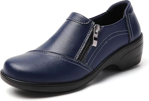 FOVSMO Loafers for Womens Comfort Dressy Slip-Ons Zipper Business Casual Office Work Shoes in Kuwait