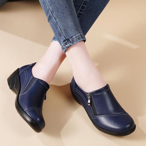FOVSMO Loafers for Womens Comfort Dressy Slip-Ons Zipper Business Casual Office Work Shoes in Kuwait
