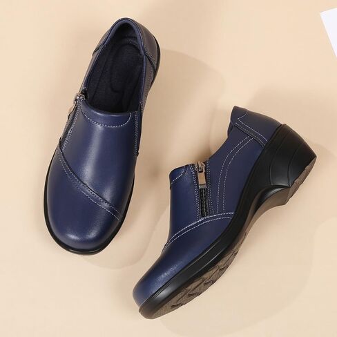 FOVSMO Loafers for Womens Comfort Dressy Slip-Ons Zipper Business Casual Office Work Shoes in Kuwait