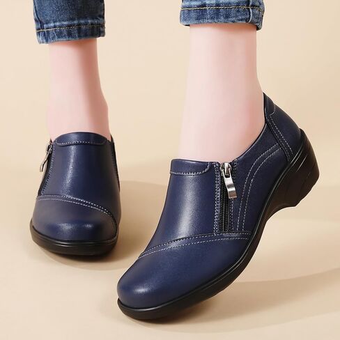 FOVSMO Loafers for Womens Comfort Dressy Slip-Ons Zipper Business Casual Office Work Shoes in Kuwait