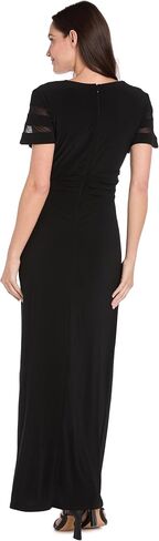 R & M RICHARDS LONG CASCADE WRAP Dress W/Inteet Inset ، Rhinestone Boxle & Side Shulk in Saudi Arabia