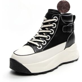 Women's Platform Height Increasing Sneakers,Stylish Comfortable Hidden Height Increase Leather Upper Casual Platform Shoes. in Kuwait