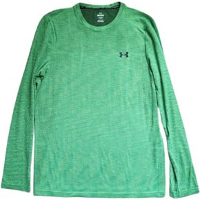 Under Armour Men's Seamless Long-Sleeve T-Shirt (US, Alpha, Large, Regular, Regular, Green Screen (341)/Black)