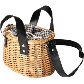 Summer Straw Bag for Women Wicker Purses Woven Wicker Basket Handbag with Lining Beach Sea Rattan Tote