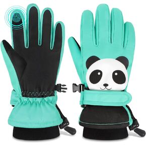 Findway Kids Ski Gloves, Warm Waterproof Winter Snow Gloves for Cold Weather, Touchscreen Fingers Breathable Snowboard Gloves for Boys Girls Toddler Outdoor