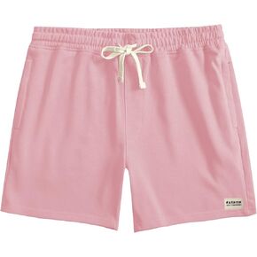 Mens Athletic Gym Shorts 5.5" Elastic Waist Terry Cotton Casual Sweat Lounge Short Pants with Zip Pockets