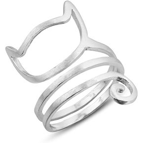 Helen de Lete Innovative Lovely Cat Kitty Sterling Silver Ring L Size in Kuwait