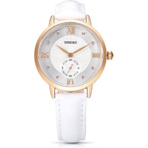 TIME100 Women's Watches for Ladies Female Wrist Watch Leather Band Waterproof Thin Minimalist Casual Simple Dress Quartz Analog Watch