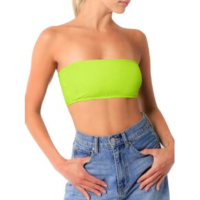Women’s Tube Top Bra Padded Bandeau Sports Bras Strapless Wireless Non-Slip Detachable Seamless Stretchy Bralettes