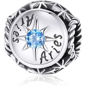 12 Constellation Charms 925 Sterling Silver Crystal Zircon Charms Family and Friends' Birthday Charm Birthstone Charms for Women Bracelets in Kuwait