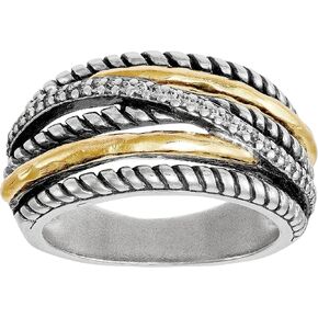Silpada 'Basque' Sterling Silver and Brass Cubic Zirconia Ring