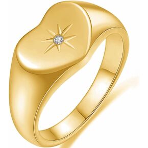 Jude Jewelers Stainless Steel Heart Shaped Signet Sunshine Wedding Statement Promise Holiday Party Ring