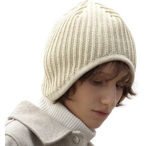 UNDERCONTROL Gold Brass Label Unisex Fall Winter Ear Flap Windproof Warm Plain Fitted Beanie Korea Knit Skull Ski Hat