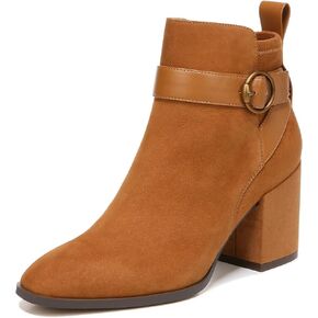 Vionic Women's Vienna Tenley Ankle Boot with Leather Strap- Supportive Water Repellent Mid Shaft Booties That Include Three-Zone Comfort with Orthotic Insole Arch Support, Medium an Wide Fit