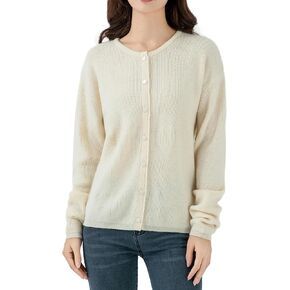 Simple&Opulence Women’s Cardigan Button Down Crew Neck Sweater Open Front Long Sleeve Lightweight Knitted Sweaters