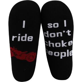 MBMSO Motorcycle Biker Socks 2 Pairs I Ride so I don't Choke People Socks Funny Motorcycle Gifts for Motorcycle Riders Biker