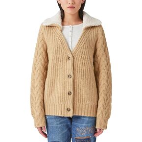 Lucky Brand Women's Cable Collared Cardigan