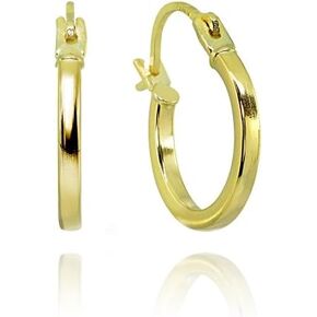 14K Gold High Polished 12mm Round Tiny Hoop Earrings For Men Women in Saudi Arabia