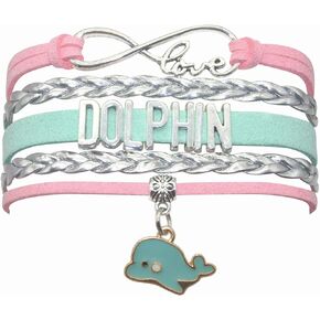 HCChanshi Dolphin Bracelet Jewelry - Infinity Love Cute Dolphin Jewelry Dolphin Gifts For Women, Girls, Men, Boys, Dolphin Lovers Gifts