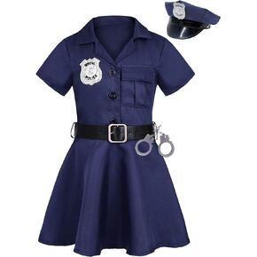 Girls Police Officer Costume Halloween Cosplay Costume