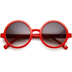zeroUV Classic Retro Style Shiny Plastic Round Circle Sunglasses