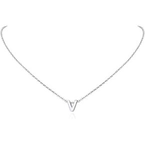 FindChic Dainty Initial Necklaces for Women Platinum Plated/Gold Plated Tiny Letter Necklaces Birthday Gifts for Daughter Mom Gf, with Gift Box