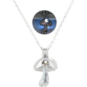 FUTIMELY Mushroom Luminous Necklace Funny Magic Fluorescence 3D Mushroom Charm Pendant Necklace Cute Simulation Mushroom Food Vegetable Choker Gift Jewelry for Women Teen Girls