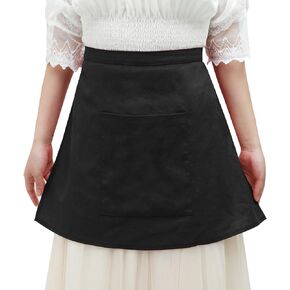 Medieval Half Apron with Pockets Linen Waist Aprons Vintage Maid Waiter Costume