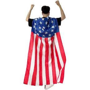 American Flag Cape USA Flag Outfit Patriotic Costume Accessory for 4th of July Independence Day Celebration