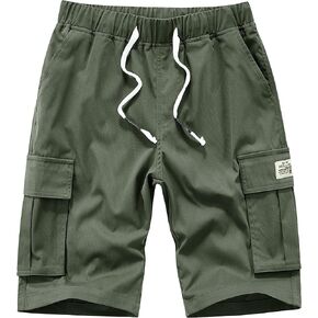 Vcansion Women's Casual Elastic Waist Drawstring Relaxed Fit Multi-Pockets Outdoor Cargo Shorts