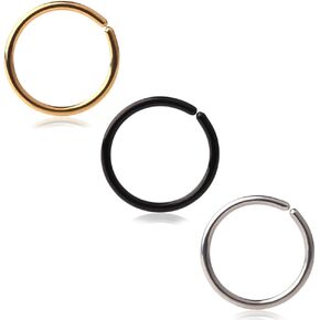 Ruifan 20G Round Ends Stainless Steel Body Jewelry Piercing Nose Hoop Ring