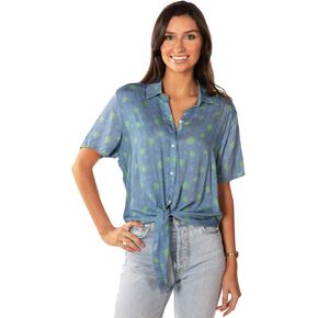 Tipsy Elves St Patrick’s Day Hawaiian Shirts for Women - Casual St. Paddy’s Women’s Short Sleeve Button Down Shirt